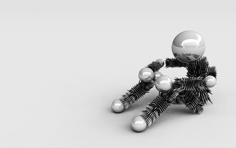 beaded silver decor, digital art HD wallpaper