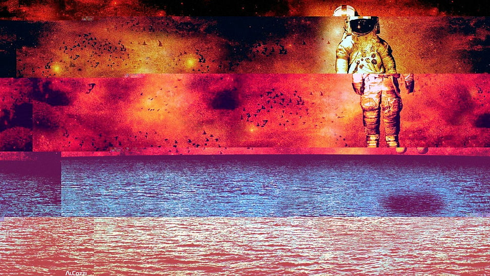 astronaut illustration, astronaut, digital art HD wallpaper