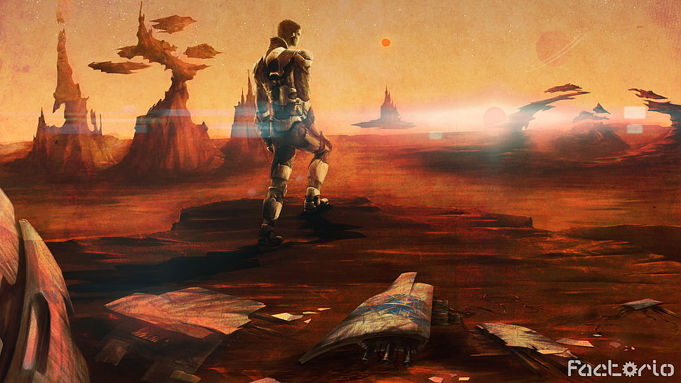 Factorio animated illustration, Factorio, science fiction, technology HD wallpaper