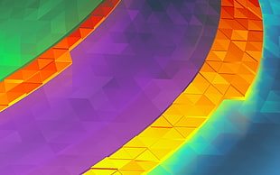 purple, green, and yellow digital wallpaper, KDE, plasma
