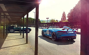 blue convertible coupe, Jaguar, Jaguar F-Type, car, blue cars HD wallpaper