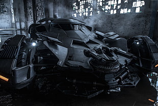 grayscale photo of battle car