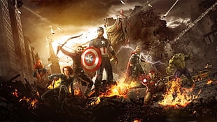 Marvel Infinity War digital wallpaper