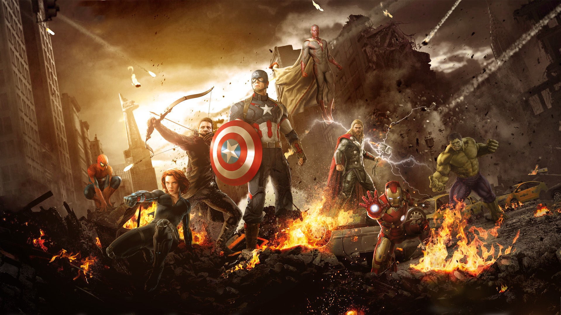 Marvel Infinity War digital wallpaper