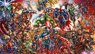 Marvel superheroes illustration HD wallpaper