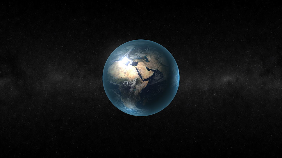 blue and brown planet, Earth, space, black, space art HD wallpaper