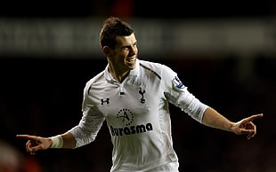 men's white and black Adidas jersey shirt, Gareth Bale, Tottenham Hotspur, Tottenham HD wallpaper