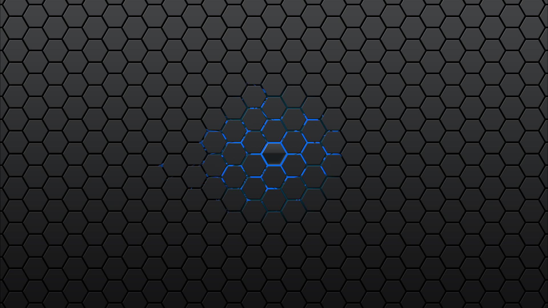 gray and blue honeycomb graphic