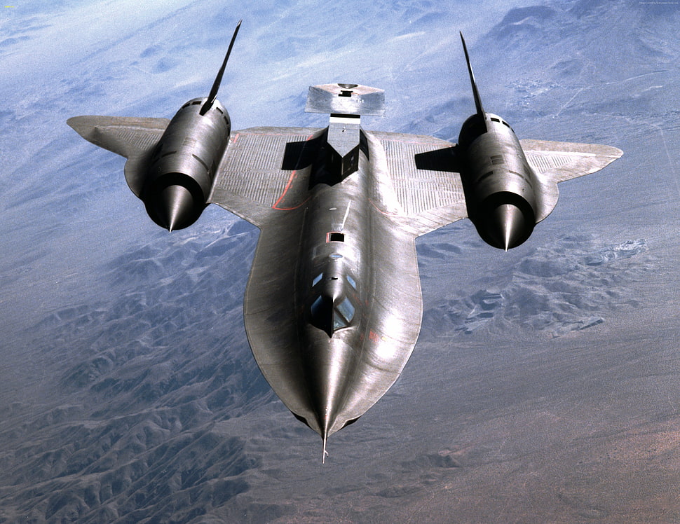 gray fighting plane on sky HD wallpaper