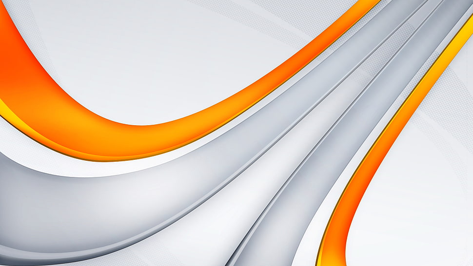 white and orange illustration, abstract, digital art, lines HD wallpaper