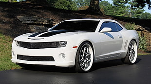 white coupe, car, white cars, vehicle HD wallpaper