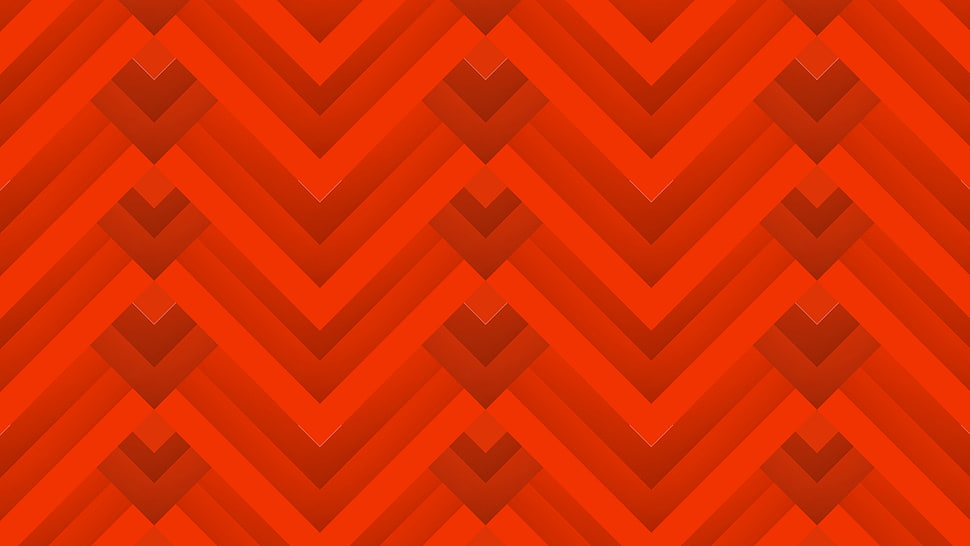 orange and white chevron textile, lines, red, pattern, simple HD wallpaper