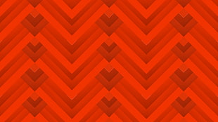 orange and white chevron textile, lines, red, pattern, simple