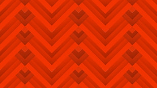 orange and white chevron textile, lines, red, pattern, simple