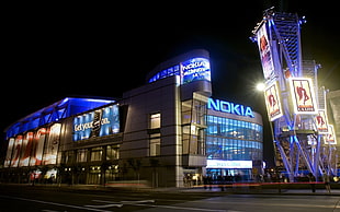 Nokia facade during nighttime