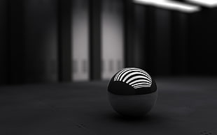white and black ball, balls, monochrome