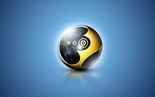 round black and yellow logo