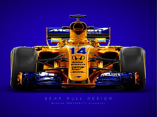 orange race car concept digital wallpaper