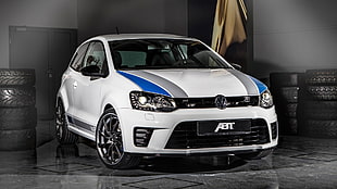 white Volkswagen 3-door hatchback, car, Volkswagen, VW Polo, vehicle HD wallpaper