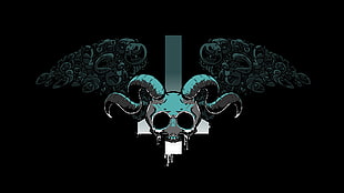 black skeleton with horn logo, Binding of Isaac HD wallpaper