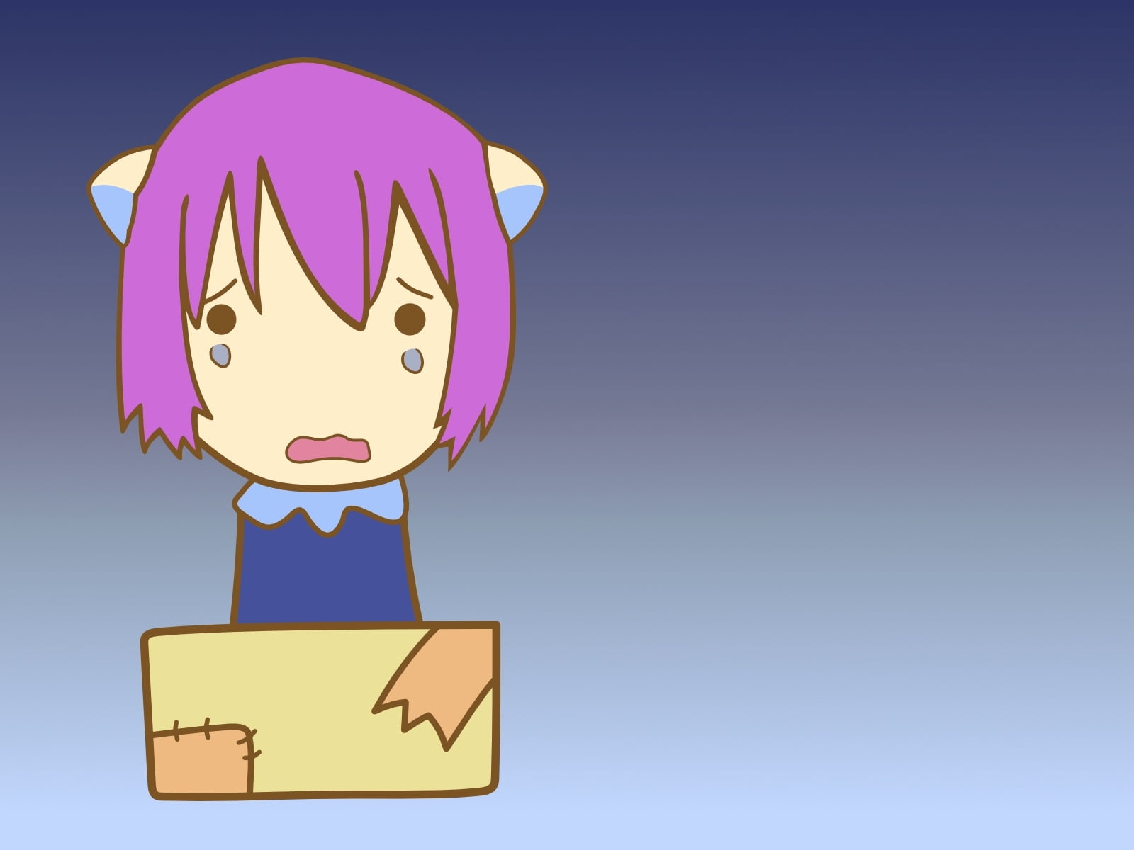 girl anime crying illustration