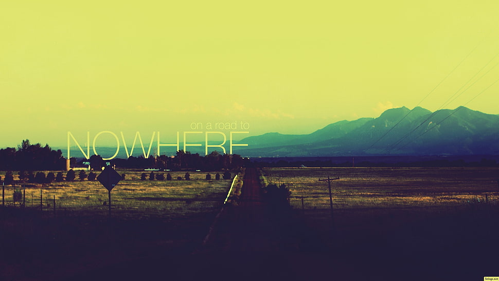 Nowhere digital wallpaper, typography, landscape HD wallpaper