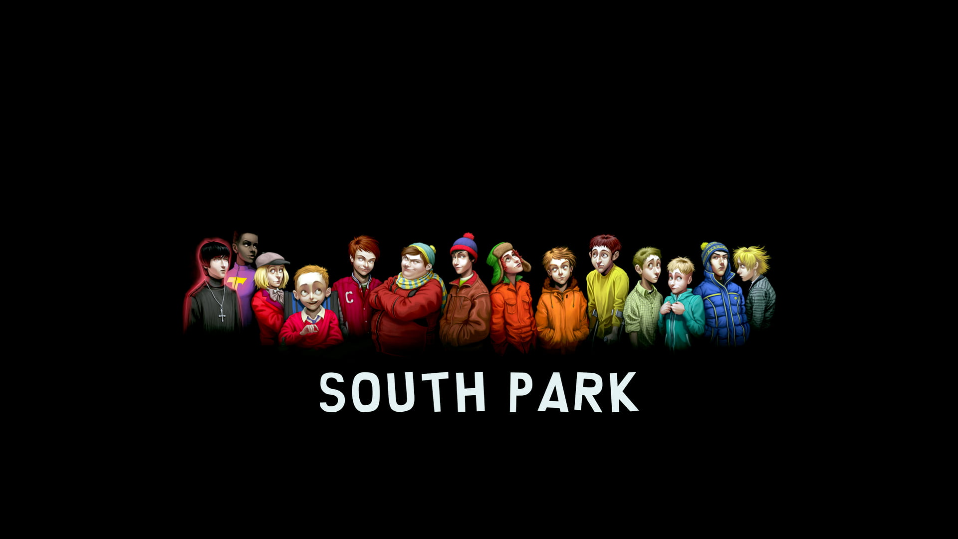 South Park illustration, South Park, humor, minimalism, simple background H...