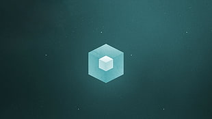hexagonal blue logo HD wallpaper