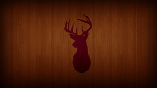 deer painted art, deer, wooden surface, wood
