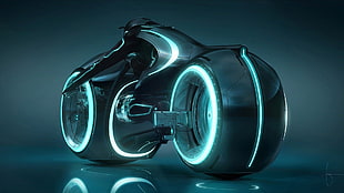 Tron motorcycle artwork, Tron, motorcycle, Light Cycle, Tron: Legacy