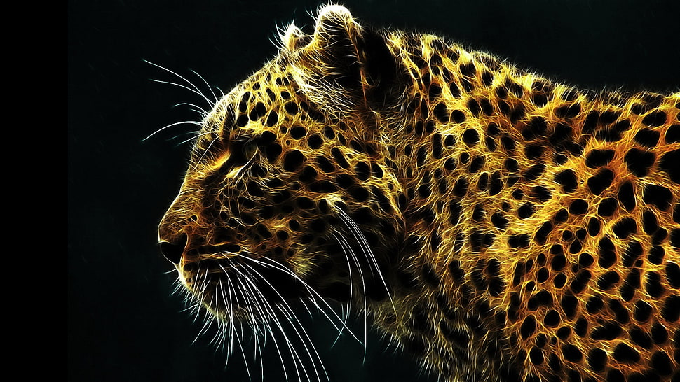cheetah, render, digital art, leopard, leopard (animal) HD wallpaper