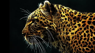 cheetah, render, digital art, leopard, leopard (animal) HD wallpaper