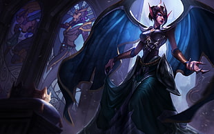 female with wings game character digital wallpaper, League of Legends, Morgana (League of Legends)