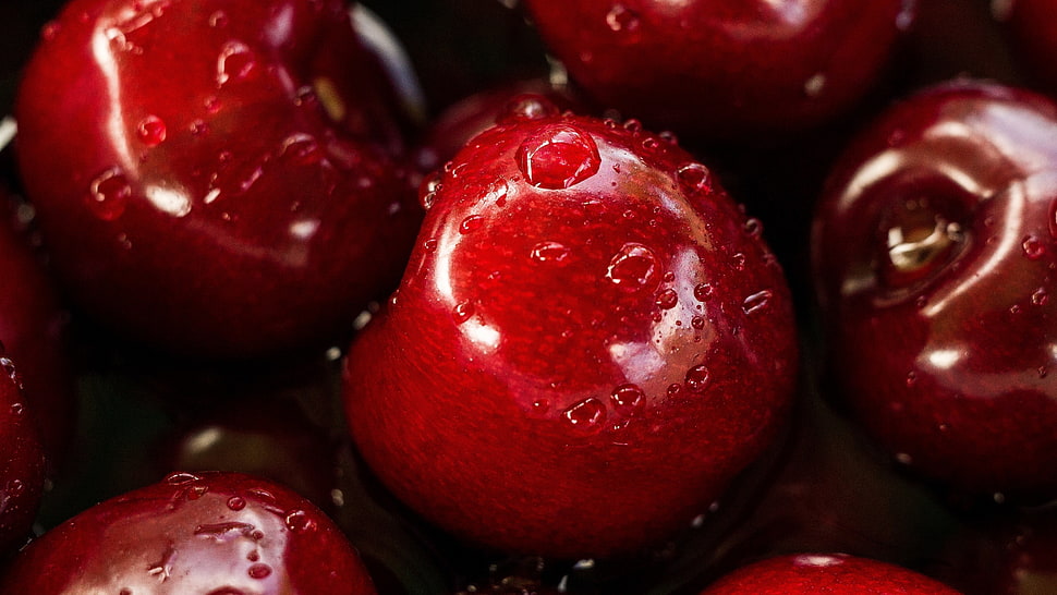 red cherry, red, fruit, apples HD wallpaper