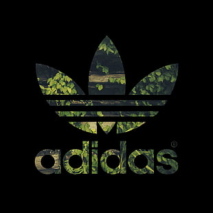 adidas logo, Adidas, logo, leaves HD wallpaper