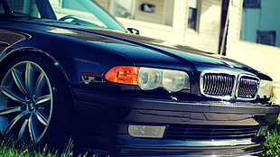 blue BMW car, BMW,  bmw E38, BMW 7 Series, car