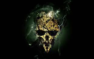 brown skull illustration, skull, skull and bones, dead HD wallpaper