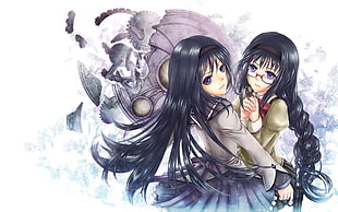 two anime girls wallpaper HD wallpaper