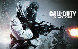Call of Duty Black Ops artwork, Call of Duty, gun, snow flakes, snow HD wallpaper