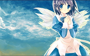 female angel in maid dress anime character