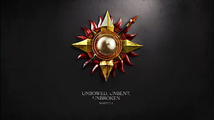 Unbowed Jnbent Unbroken logo, Game of Thrones, House Martell, sigils HD wallpaper