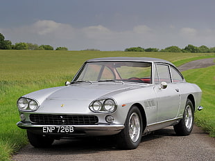 silver Ferrari coupe, Ferrari, car