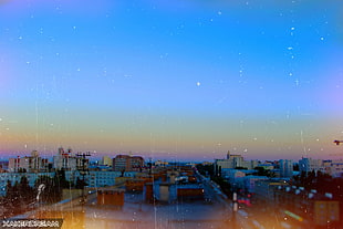 blue city skyline wallpaper, city, architecture, horizon HD wallpaper