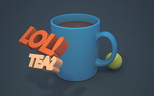 3D rendering of blue mug HD wallpaper