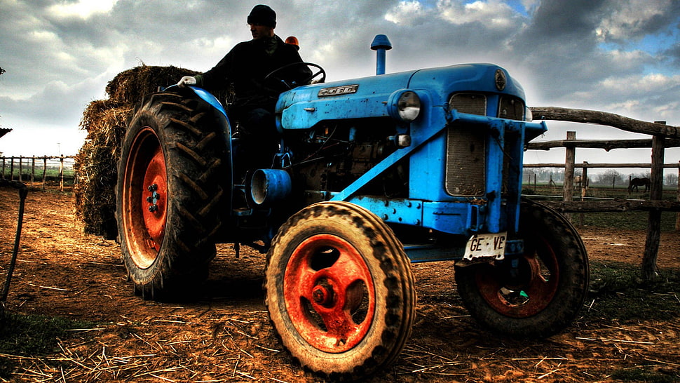 Blue tractor, tractors, farmers, vehicle HD wallpaper | Wallpaper Flare