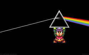 cartoon character holding prism illustration, The Legend of Zelda, Link, pixels, video games