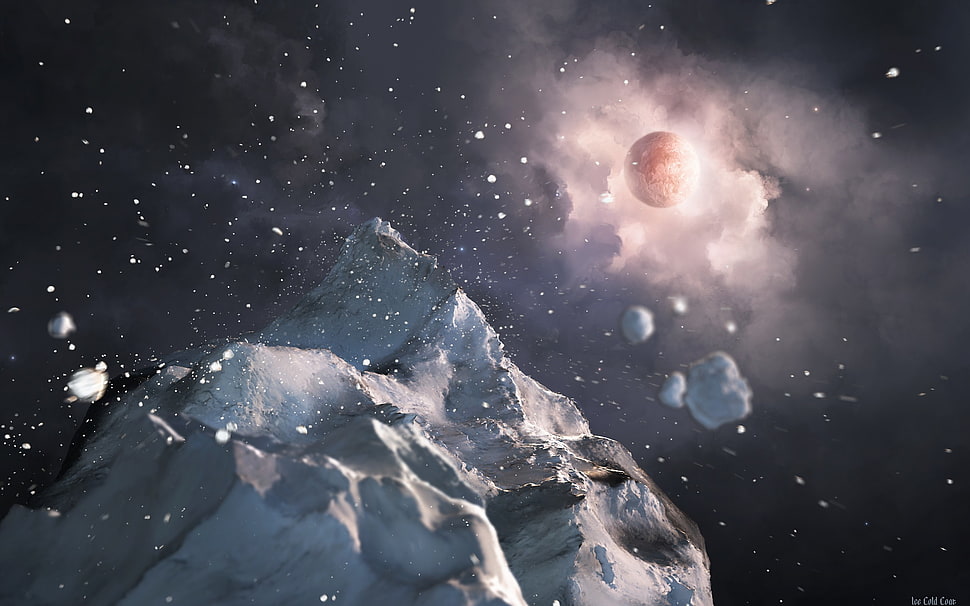 snowcaps mountain, ice HD wallpaper