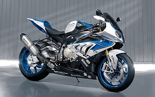 white and blue sports bike, BMW, motorcycle, vehicle, BMW S1000RR
