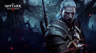 The Witcher Wild Hunt poster, The Witcher 3: Wild Hunt, video games, Geralt of Rivia