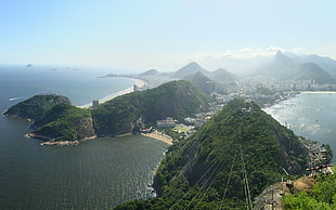mountain range with body of water, Brazil, Rio de Janeiro HD wallpaper